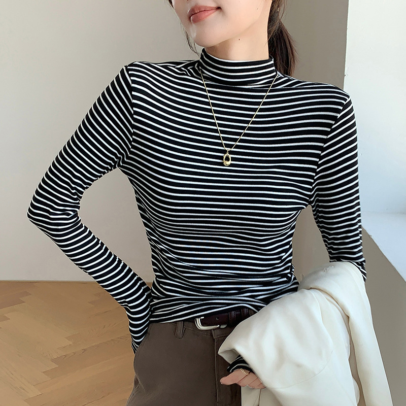 Base Layer Top - Camiseta Clásica a Rayas para Mujer,